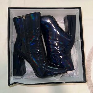 Cape Robbin Black Ankle Boots with High Block Heel